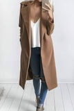 lutaotie Casual Work Solid Solid Color Turndown Collar Outerwear