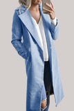 lutaotie Casual Work Solid Solid Color Turndown Collar Outerwear