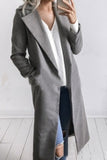 lutaotie Casual Work Solid Solid Color Turndown Collar Outerwear