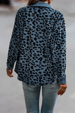 Lutaotie Casual Sweet Leopard Pocket Turndown Collar Tops(4 Colors)