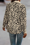 Lutaotie Casual Sweet Leopard Pocket Turndown Collar Tops(4 Colors)