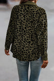 Lutaotie Casual Sweet Leopard Pocket Turndown Collar Tops(4 Colors)