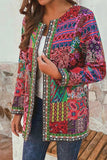 lutaotie Retro Printing O Neck Outerwear(2 Colors)