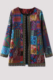 lutaotie Retro Printing O Neck Outerwear(2 Colors)