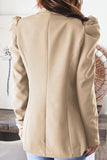 lutaotie Work Solid Solid Color Turn-back Collar Outerwear