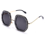 lutaotie Casual Daily Vintage Patchwork Rhinestone Sunglasses