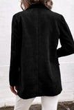 lutaotie Casual Work Solid Buttons Turn-back Collar Outerwear