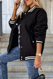 lutaotie Casual Street Color Block Buckle Contrast O Neck Outerwear