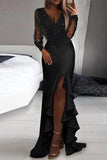 Lutaotie Sexy Patchwork Patchwork V Neck Evening Dress Dresses