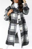 lutaotie Vintage Elegant Plaid Buckle Turndown Collar Outerwear(7 Colors)