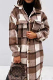 lutaotie Vintage Elegant Plaid Buckle Turndown Collar Outerwear(7 Colors)