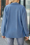 Lutaotie Solid Pocket Buckle Buttons Turn-back Collar Sweaters(4 Colors)