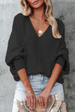 Lutaotie Street Solid Color V Neck Sweaters(4 Colors)