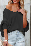 Lutaotie Street Solid Color V Neck Sweaters(4 Colors)