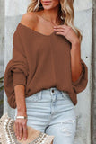 Lutaotie Street Solid Color V Neck Sweaters(4 Colors)