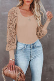 Lutaotie Sweet Elegant Patchwork Lace O Neck Tops