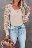 Lutaotie Sweet Elegant Patchwork Lace O Neck Tops