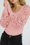 Lutaotie Sweet Elegant Patchwork Lace O Neck Tops