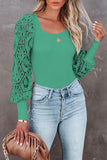 Lutaotie Sweet Elegant Patchwork Lace O Neck Tops