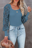 Lutaotie Sweet Elegant Patchwork Lace O Neck Tops