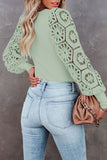 Lutaotie Sweet Elegant Patchwork Lace O Neck Tops