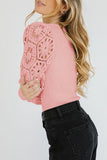 Lutaotie Sweet Elegant Patchwork Lace O Neck Tops