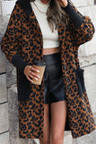 lutaotie Casual Street Leopard Pocket Hooded Collar Outerwear