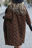 lutaotie Casual Street Leopard Pocket Hooded Collar Outerwear