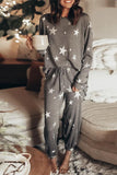 Lutaotie Casual The stars Printing O Neck Long Sleeve Two Pieces