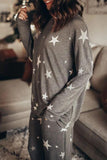 Lutaotie Casual The stars Printing O Neck Long Sleeve Two Pieces