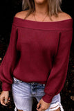 Lutaotie Sexy Work Solid Color Off the Shoulder Sweaters(8 Colors)