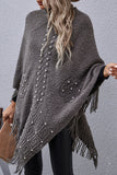 lutaotie Casual Solid Tassel Rivets Asymmetrical O Neck Outerwear(4 Colors)