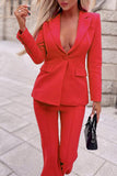 Lutaotie Elegant Turn-back Collar Long Sleeve Two Pieces(4 Colors)