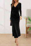 Lutaotie Sweet Elegant Solid V Neck Evening Dress Dresses(4 Colors)