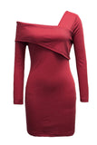 Lutaotie Sweet Elegant Asymmetrical Collar Pencil Skirt Dresses(4 Colors)