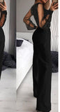 Lutaotie Sexy Elegant Patchwork Patchwork V Neck Straight Jumpsuits