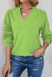 Lutaotie Casual Solid Solid Color V Neck Tops