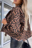 lutaotie Animal Print Printing Turndown Collar Outerwear