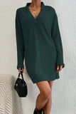 Lutaotie Casual Solid Pocket V Neck A Line Dresses