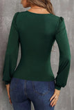 Lutaotie Elegant Simplicity Solid Solid Color U Neck Tops