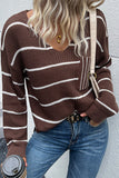 Lutaotie Casual Striped Patchwork V Neck Tops