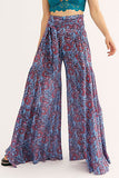 Lutaotie Casual Street Print Fold Loose High Waist Wide Leg Bottoms(21 Colors)