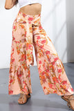 Lutaotie Casual Street Print Fold Loose High Waist Wide Leg Bottoms(21 Colors)