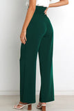 Lutaotie Work Simplicity Solid With Belt Loose High Waist Straight Solid Color Bottoms(11 Colors)