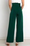 Lutaotie Work Simplicity Solid With Belt Loose High Waist Straight Solid Color Bottoms(11 Colors)