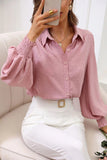 Lutaotie Work Simplicity Solid Buttons Solid Color Turndown Collar Blouses(4 Colors)