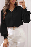 Lutaotie Work Simplicity Solid Buttons Solid Color Turndown Collar Blouses(4 Colors)