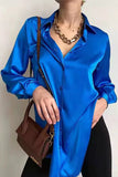 Lutaotie Celebrities Elegant Solid Make Old Buckle Solid Color Turndown Collar Blouses(4 Colors)