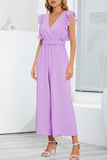 Lutaotie Casual Simplicity Solid With Belt V Neck Regular Jumpsuits