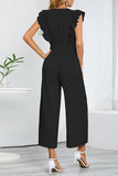 Lutaotie Casual Simplicity Solid With Belt V Neck Regular Jumpsuits